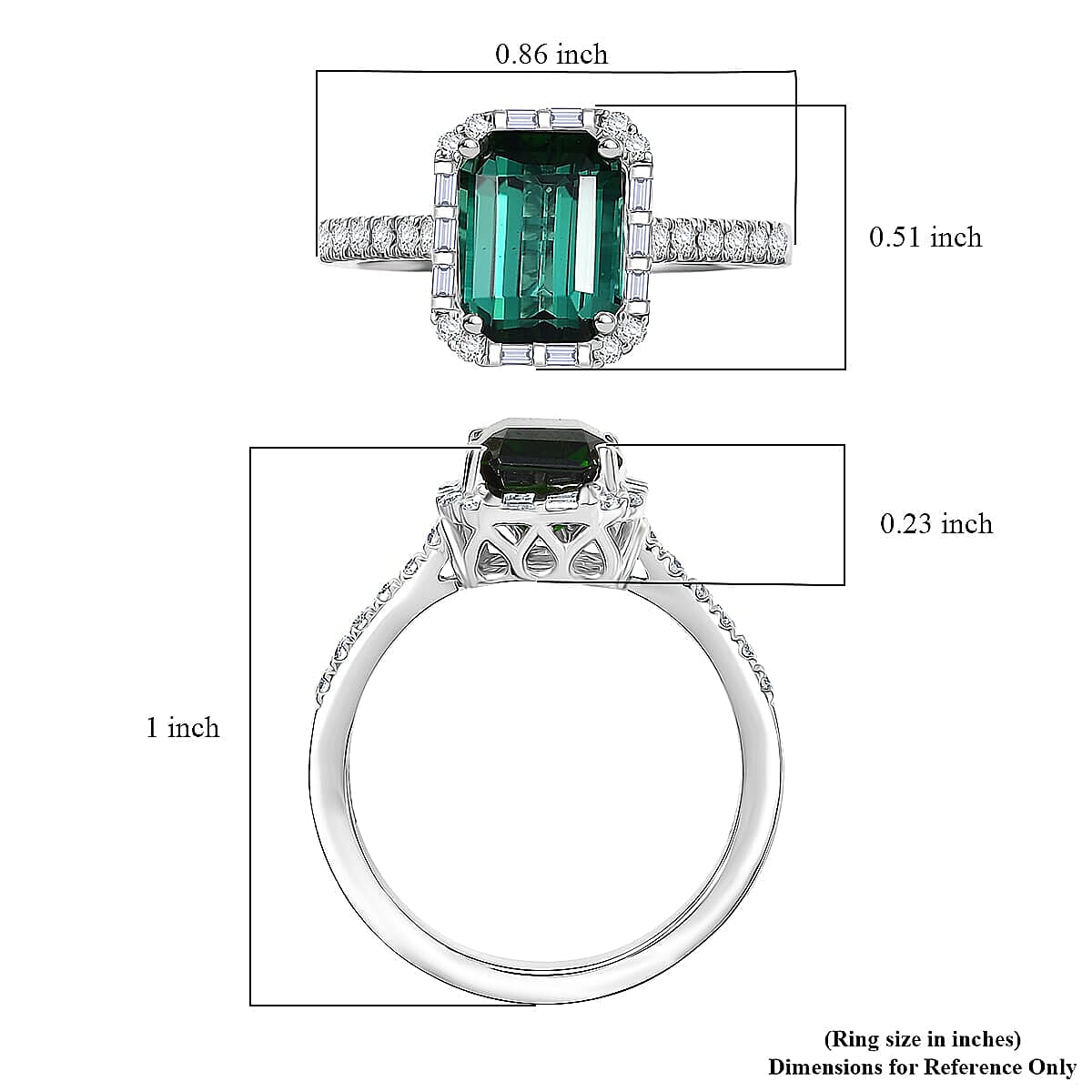  Certified & Appraised Rhapsody AAAA Santa Rosa Tourmaline and E-F VS Diamond 2.99 ctw Ring in 950 Platinum (Size 8.5) 5.90 Grams image number 4