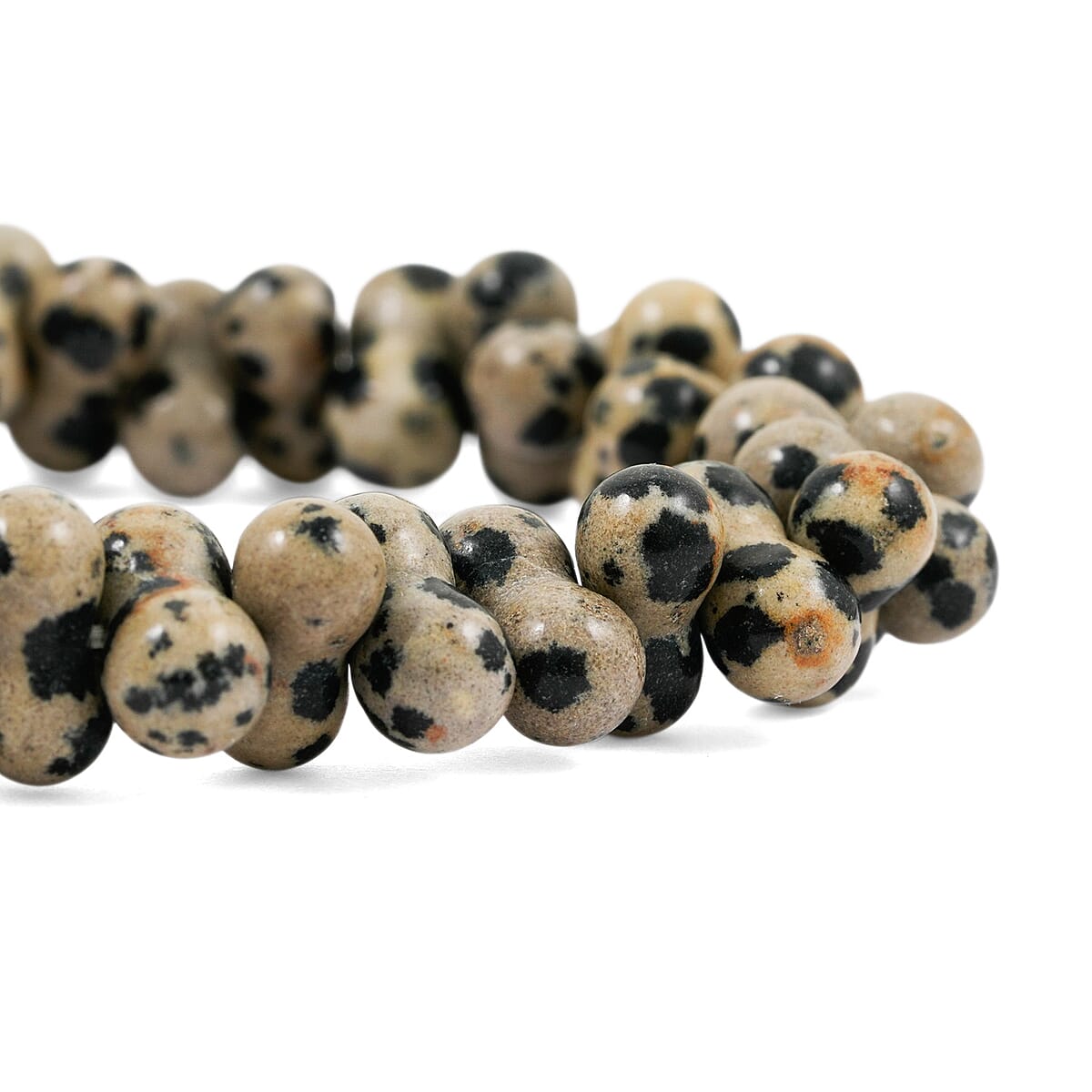 Peanut Dalmation Jasper Stretch Bracelet 116.90 ctw image number 3