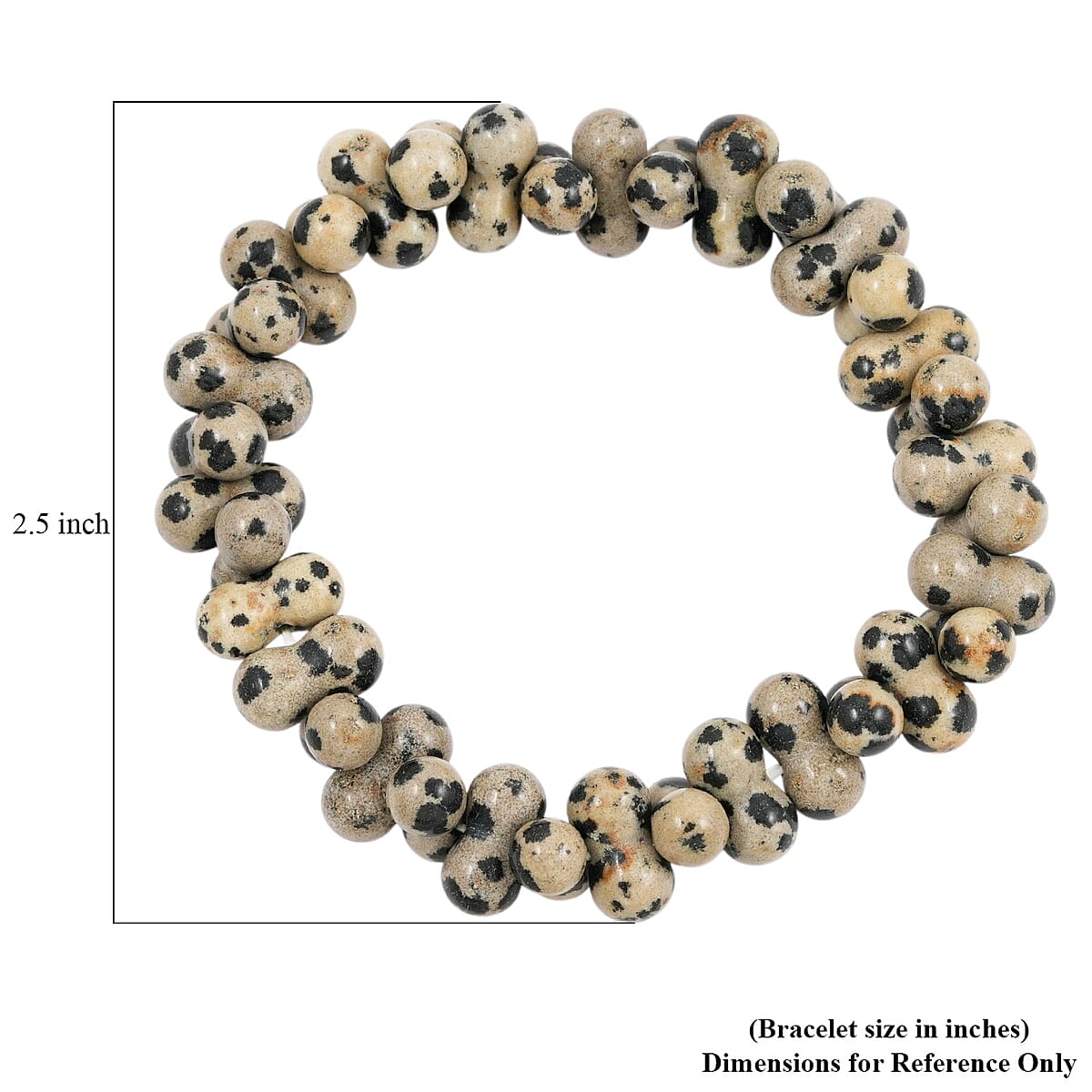 Peanut Dalmation Jasper Stretch Bracelet 116.90 ctw image number 4
