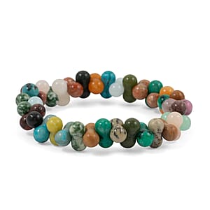 Multi Gemstones Stretch Bracelet 130.35 ctw