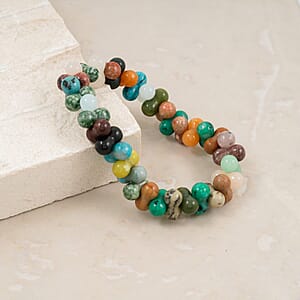 Multi Gemstones Stretch Bracelet 130.35 ctw