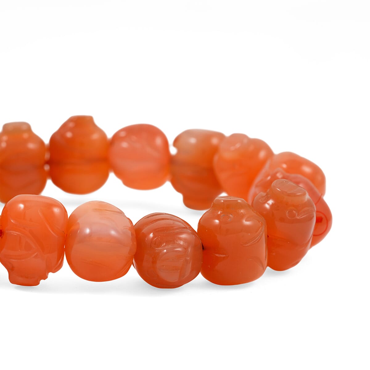 Red Agate Carved Stretch Bracelet 175.75 ctw image number 3