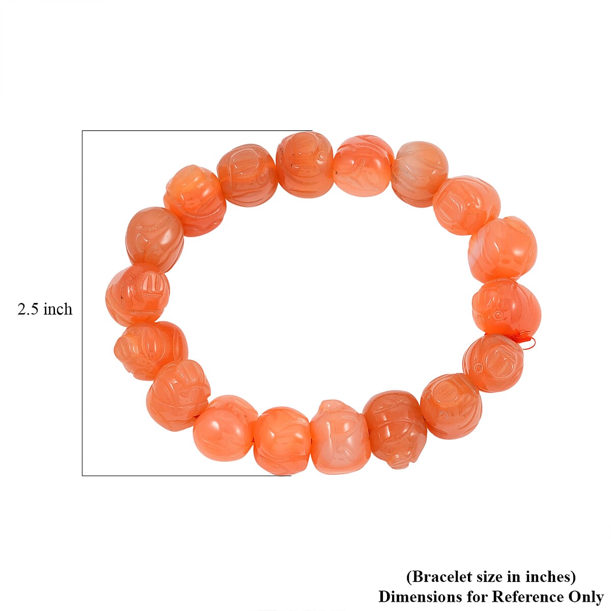 Red Agate Carved Stretch Bracelet 175.75 ctw image number 4