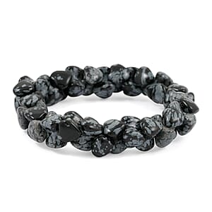 Snow Flake Obsidian Stretch Bracelet 135.75 ctw