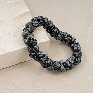 Snow Flake Obsidian Stretch Bracelet 135.75 ctw