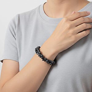 Snow Flake Obsidian Stretch Bracelet 135.75 ctw