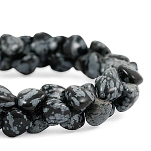 Snow Flake Obsidian Stretch Bracelet 135.75 ctw