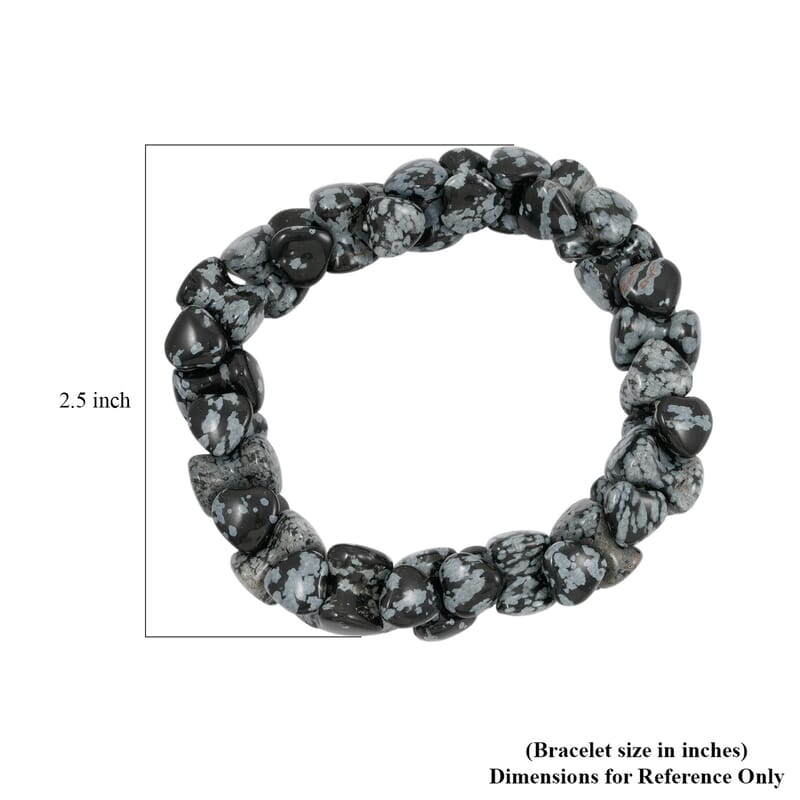 Snow Flake Obsidian Stretch Bracelet 135.75 ctw
