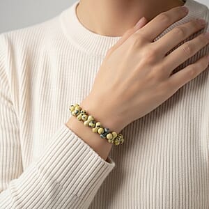 Peanut Yellow Turquoise Stretch Bracelet 106.90 ctw