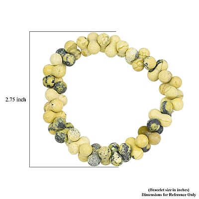 GCS Peanut Yellow Turquoise Beaded Stretch Bracelet 106.90 ctw