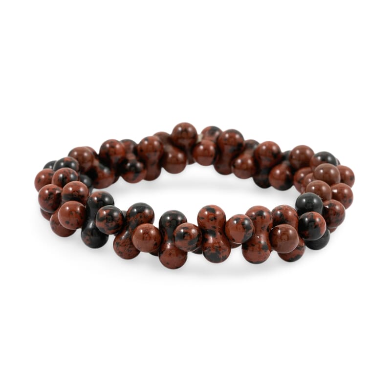 GCS Peanut Bracieted Jasper 111.85 ctw Beaded Stretch Bracelet (6.00 In)