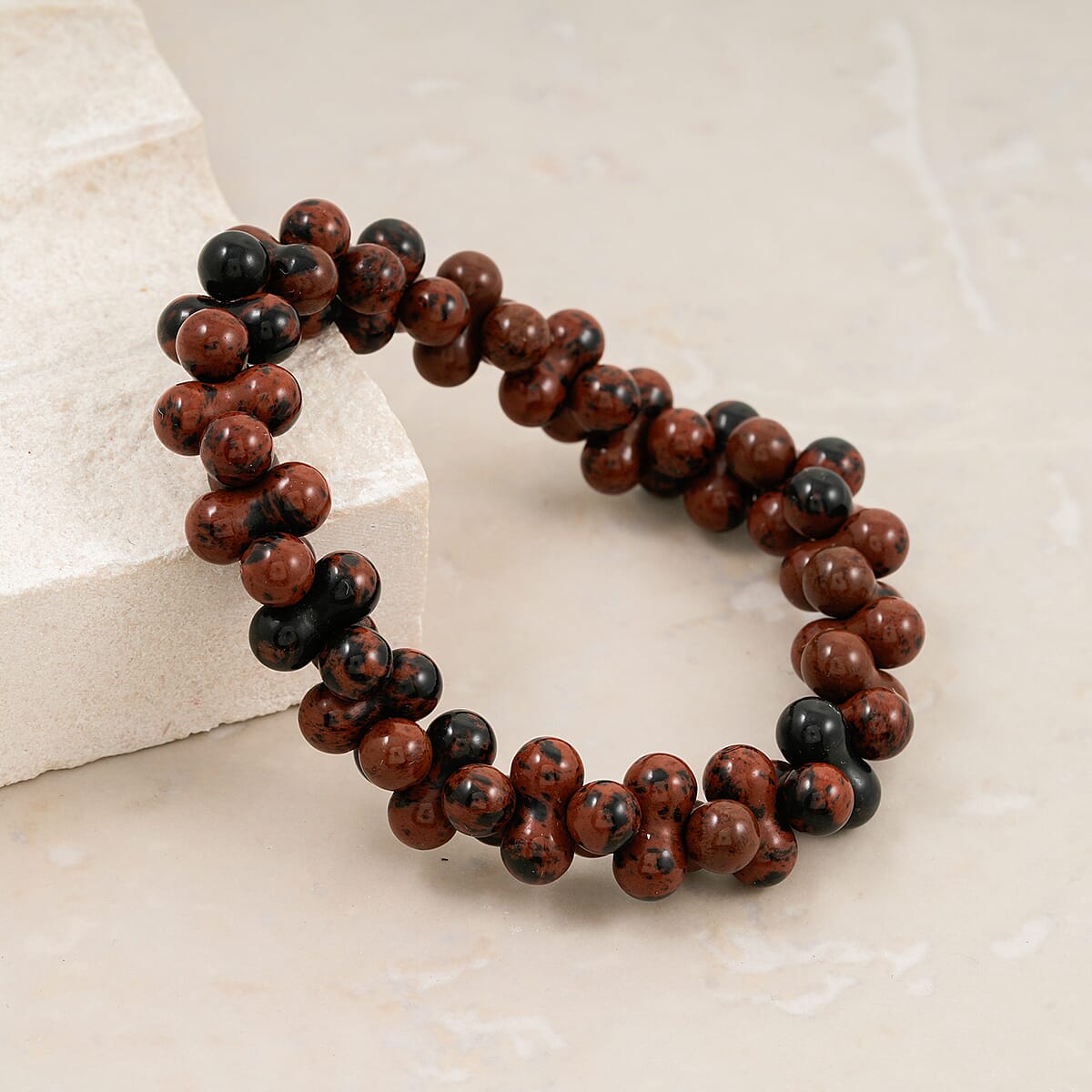 Peanut Bracieted Jasper Stretch Bracelet 111.85 ctw image number 1