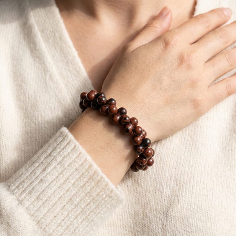 GCS Peanut Bracieted Jasper 111.85 ctw Beaded Stretch Bracelet (6.00 In)