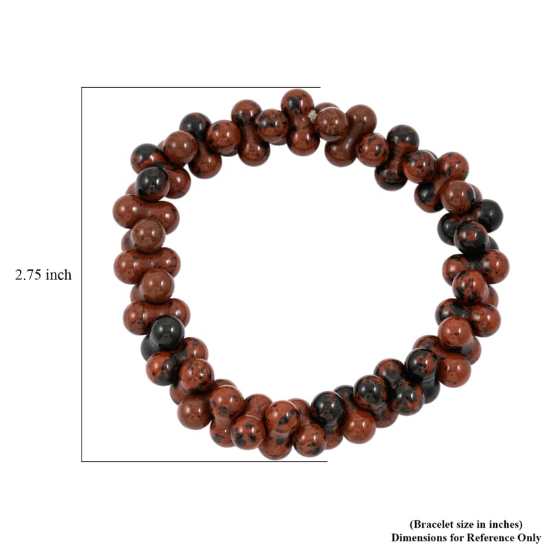 GCS Peanut Bracieted Jasper 111.85 ctw Beaded Stretch Bracelet (6.00 In)