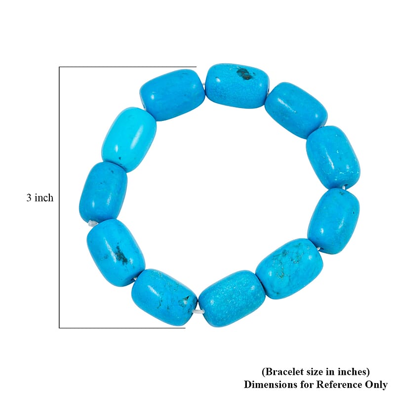 Magnesite Beaded Stretch Bracelet 258.80 ctw