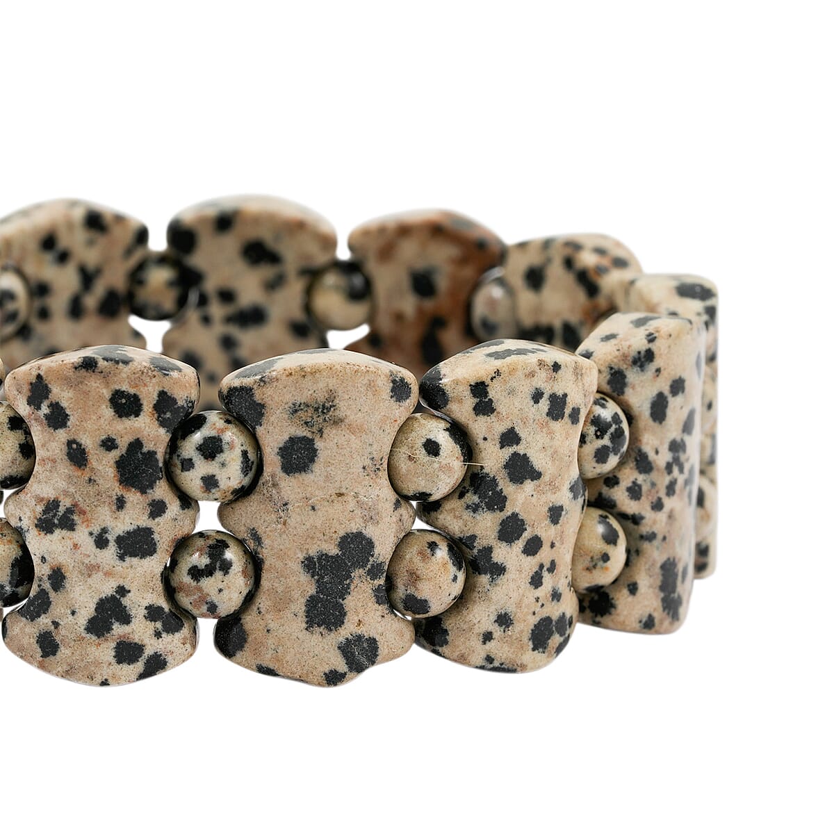 Dalmation Jasper Stretch Bracelet 257.25 ctw image number 3