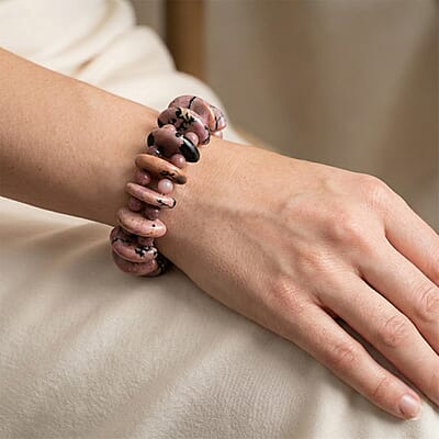 Pink Ocean Jasper Stretch Bracelet 473.80 ctw
