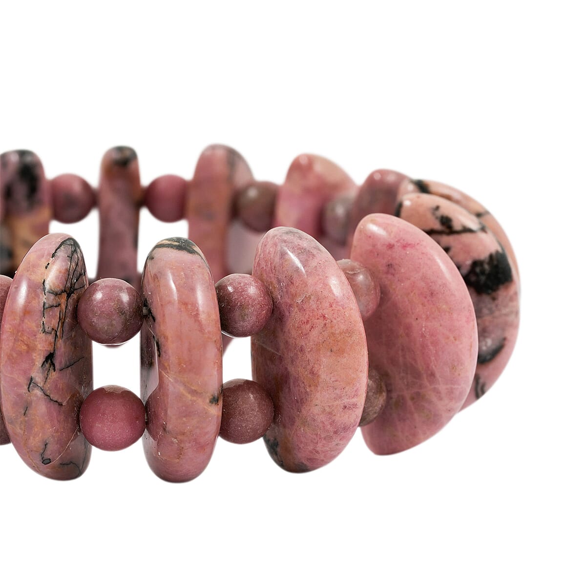 Pink Ocean Jasper Stretch Bracelet 473.80 ctw image number 3