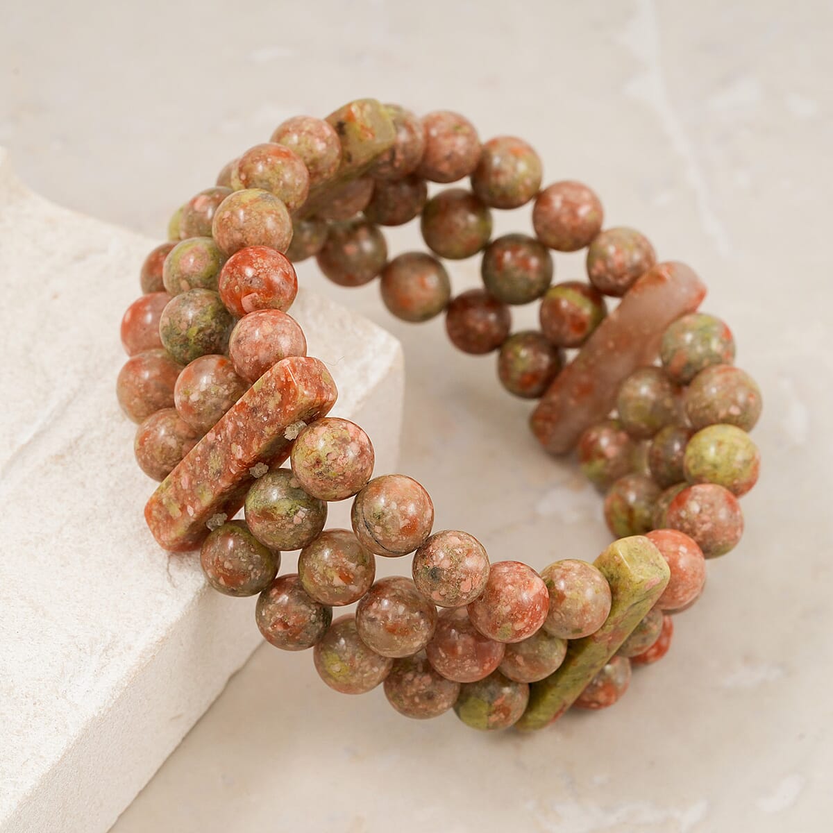 Autumn Jasper Stretch Bracelet 249.70 ctw image number 1