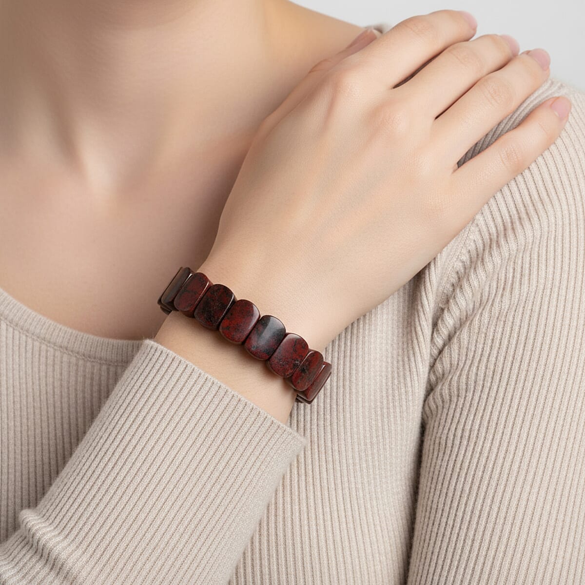 Poppy Jasper Stretch Bracelet 129.75 ctw image number 2