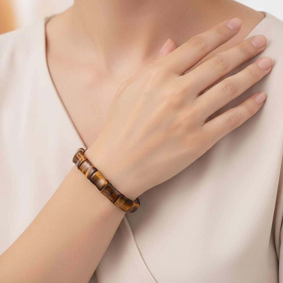 Tigers Eye Stretch Bracelet 102.65 ctw image number 2