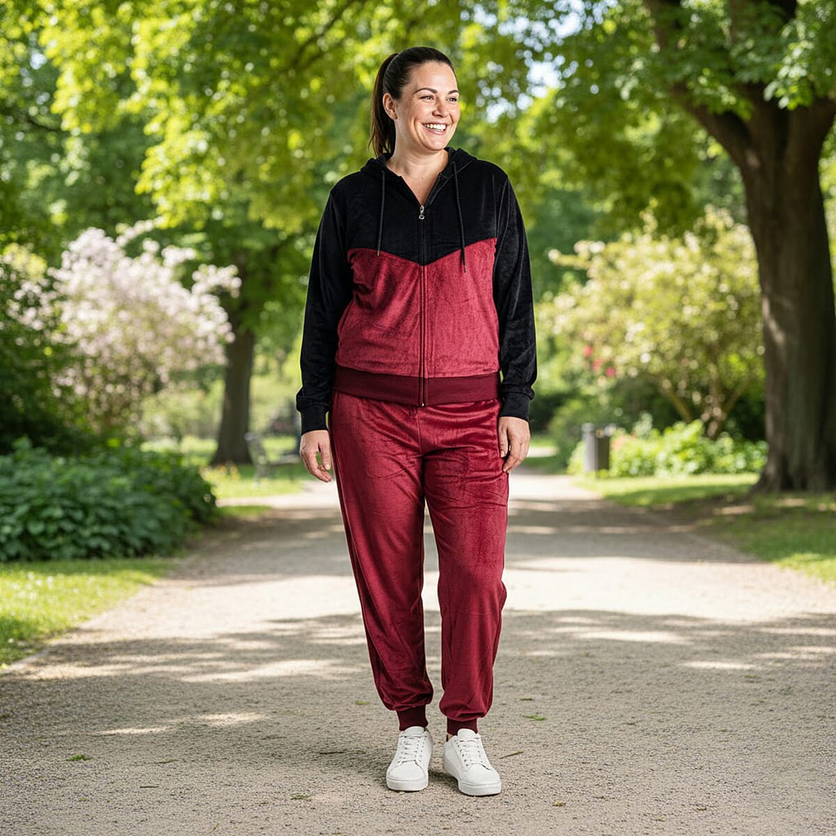 Lee Hanton 2 Piece Color Block Valour Set- Burgundy and Black - Small image number 1