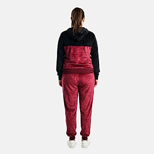 Lee Hanton 2 Piece Color Block Valour Set- Burgundy and Black - Small