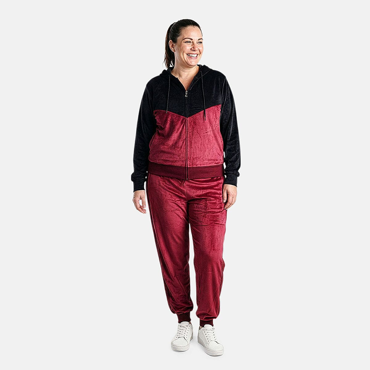 Lee Hanton 2 Piece Color Block Valour Set- Burgundy and Black - XLarge