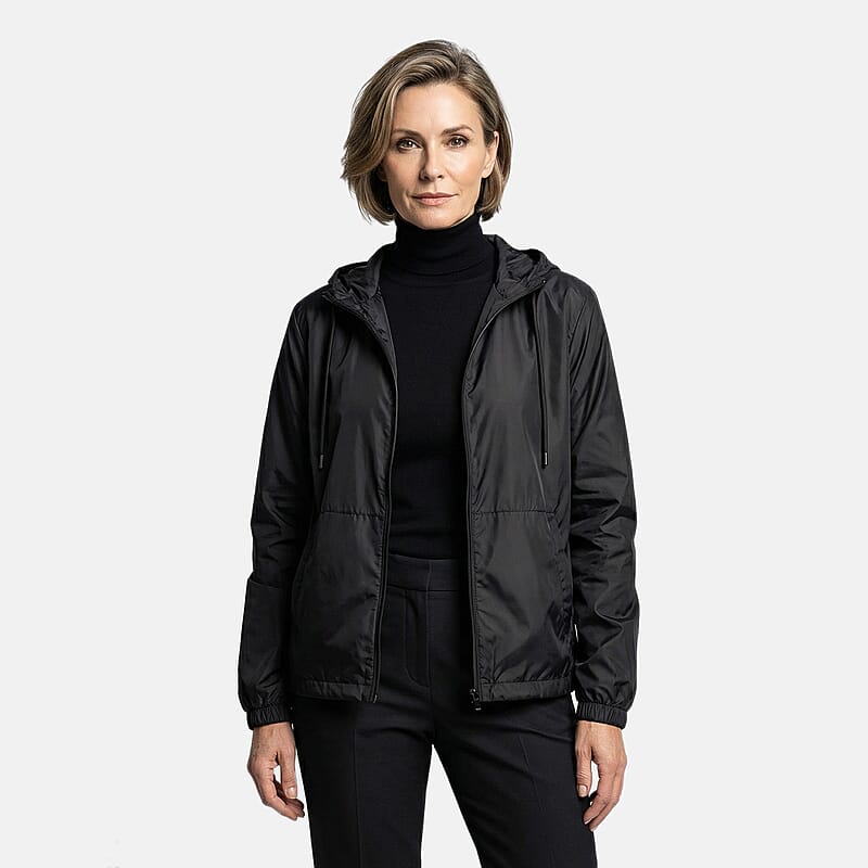 Hanton Black Packable Windbreaker - Large