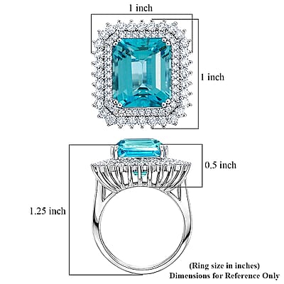 Chairman Collection Certified & Appraised Rhapsody AAAA Santa Maria Aquamarine and E-F VS Diamond 13.46 ctw Ring in 950 Platinum (Size 6.0) 18.33 Grams