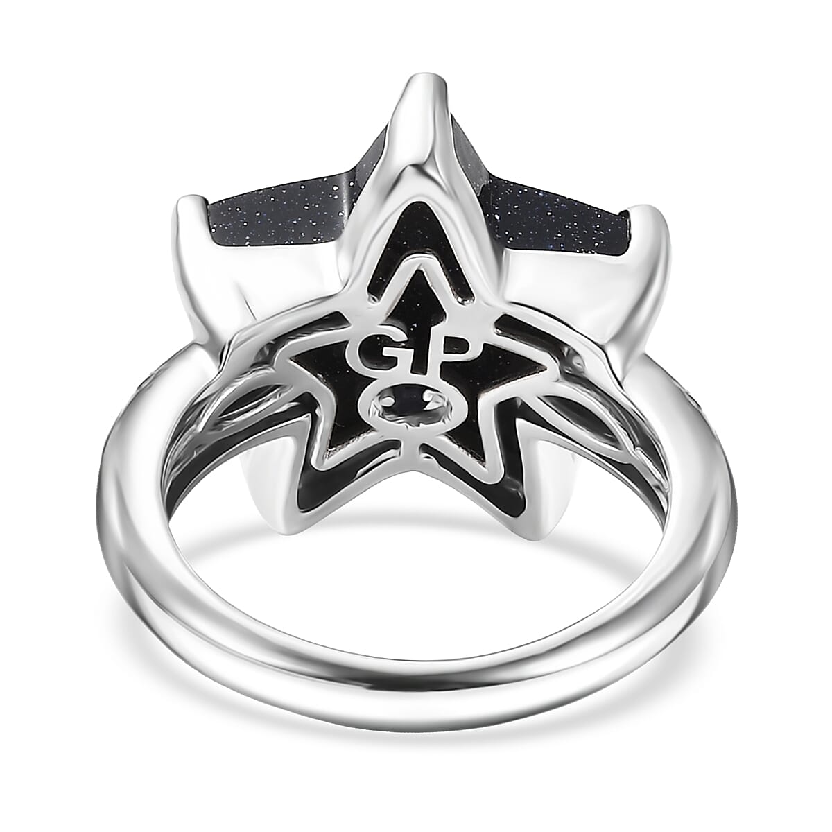 GP Whispers of Murano Style and White Zircon 0.10 ctw Star Ring in Rhodium Over Sterling Silver (Size 10.0) (Del. in 8-10 Days) image number 5