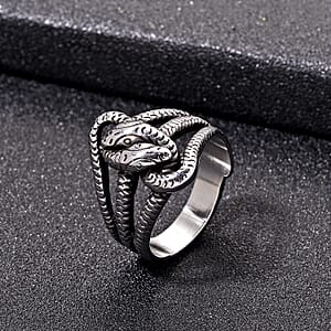 Twin Serpent Knot Men's Ring in Stainless Steel (Size 10.0)