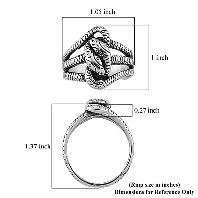 Twin Serpent Knot Men's Ring in Stainless Steel (Size 13.0)