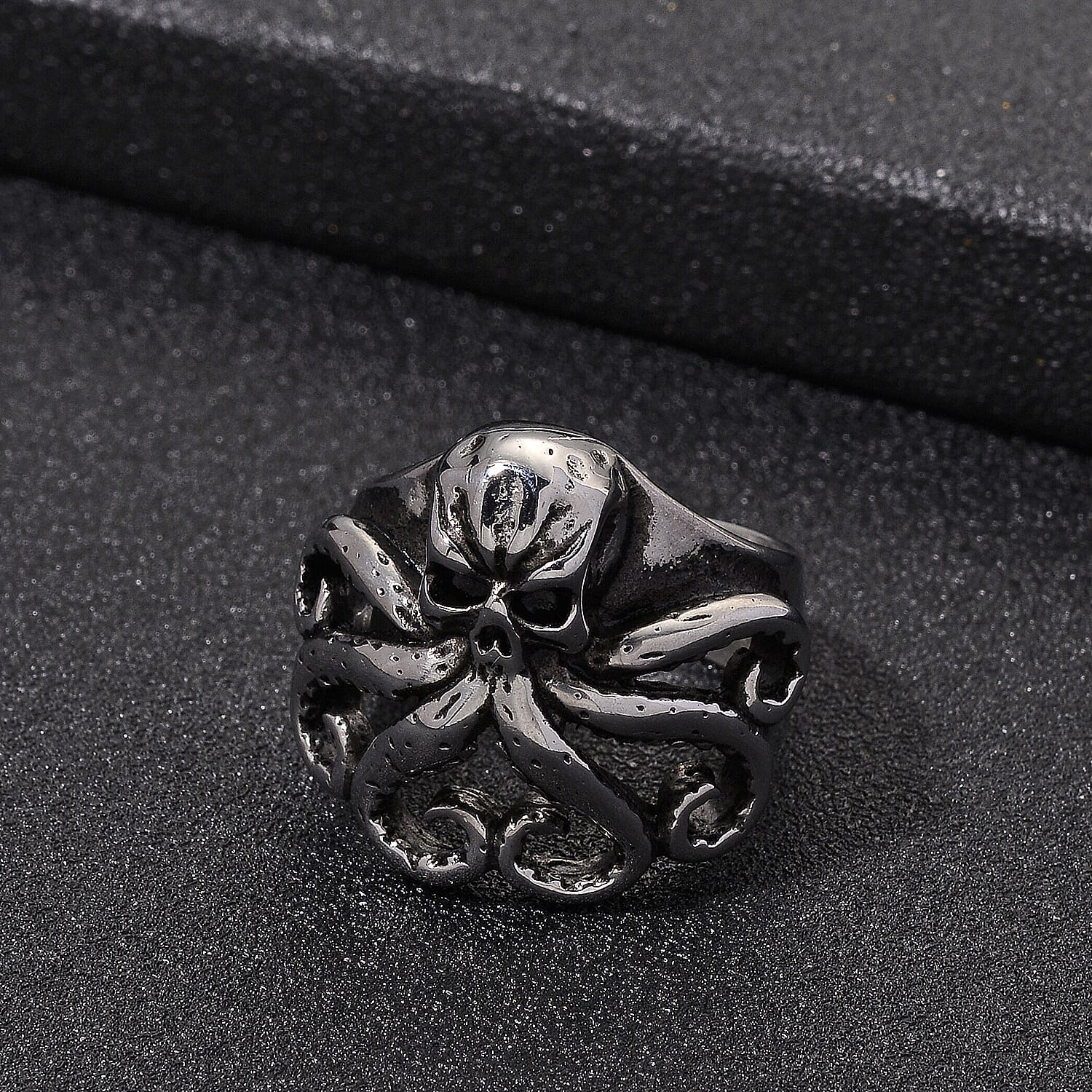 Octopus Skull Men's Ring in Stainless Steel (Size 11.0)