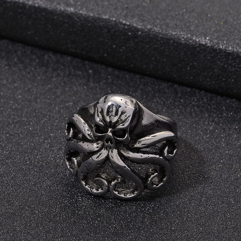 Octopus Skull Men's Ring in Stainless Steel (Size 11.0)