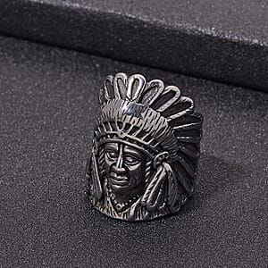 Native American Men's Ring in Stainless Steel (Size 10.0)