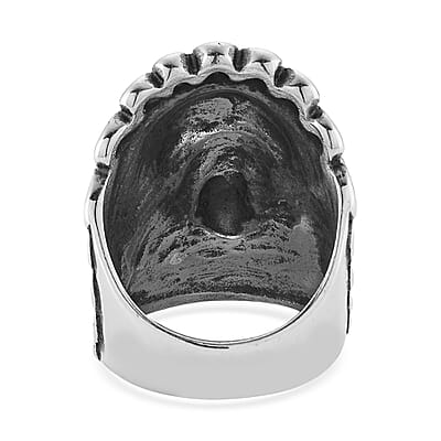 Native American Men's Ring in Stainless Steel (Size 12.75)