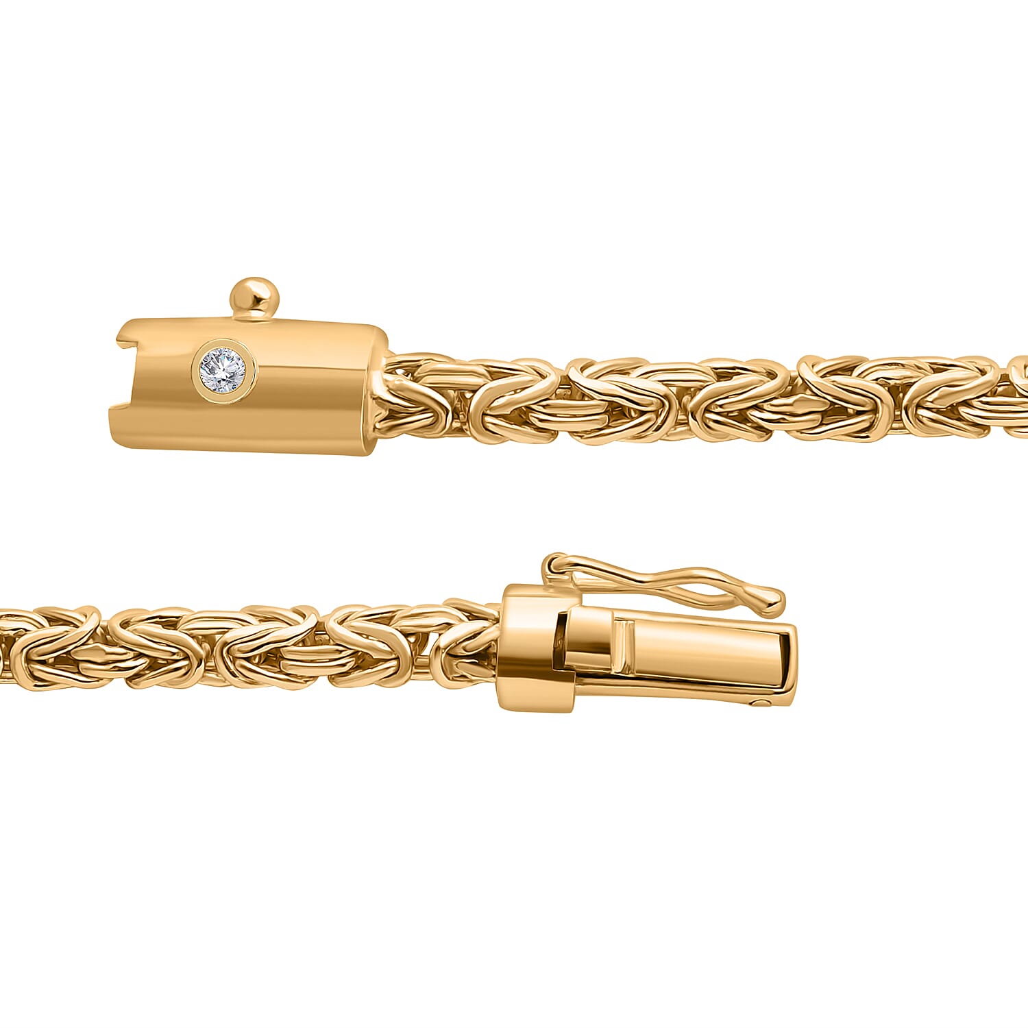 D'Joy Bali Legacy South Sea Golden Cultured Pearl and Lab Grown Diamond G-H SI 0.05 ctw Bracelet in 22K Vermeil YG Over Sterling Silver (7.25 In)