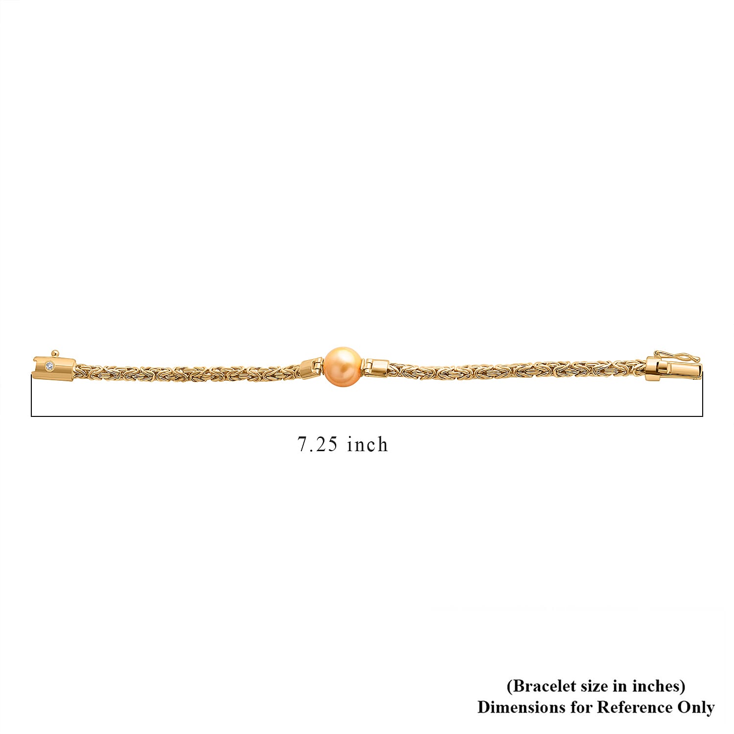 D'Joy Bali Legacy South Sea Golden Cultured Pearl and Lab Grown Diamond G-H SI 0.05 ctw Bracelet in 22K Vermeil YG Over Sterling Silver (7.25 In)
