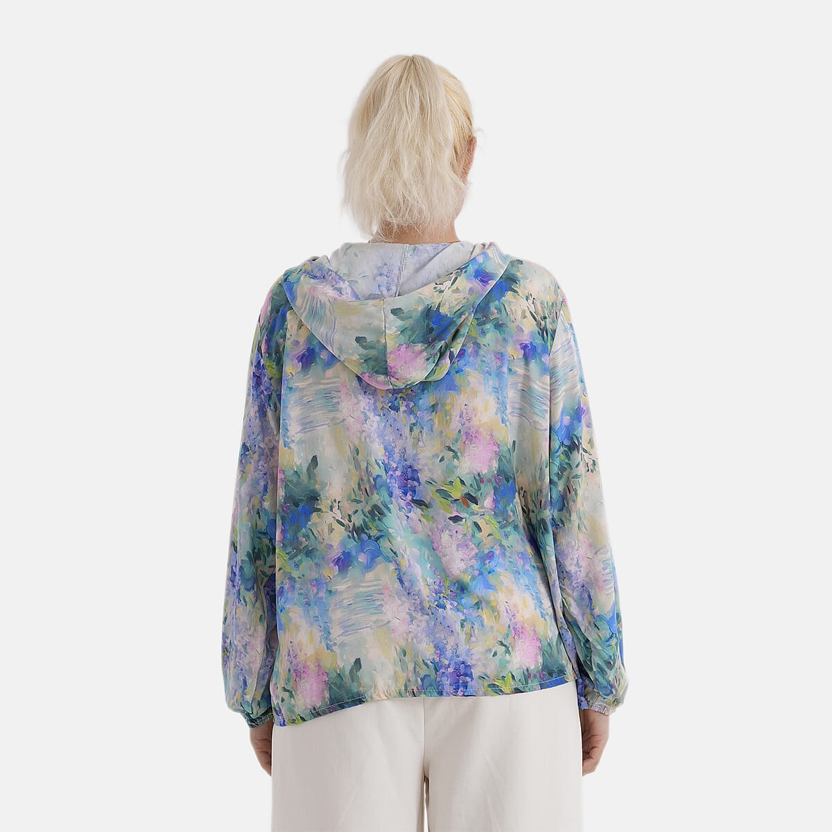 La Marey Multi Art Print Long Sleeve Hooded Top - L/XL image number 2