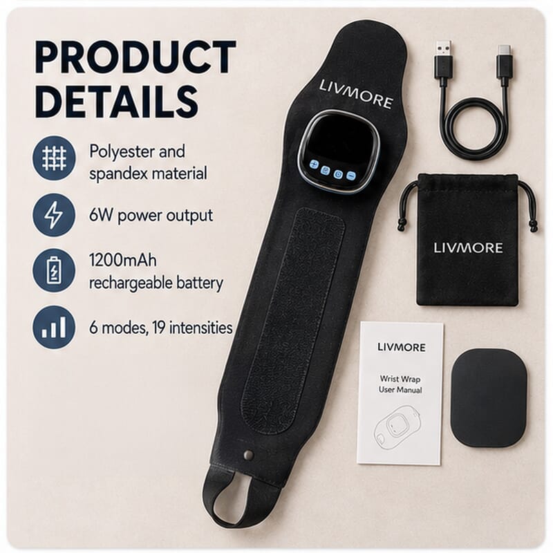 Livmore Gray EMS Low-Frequency Pulse Wrist Wrap