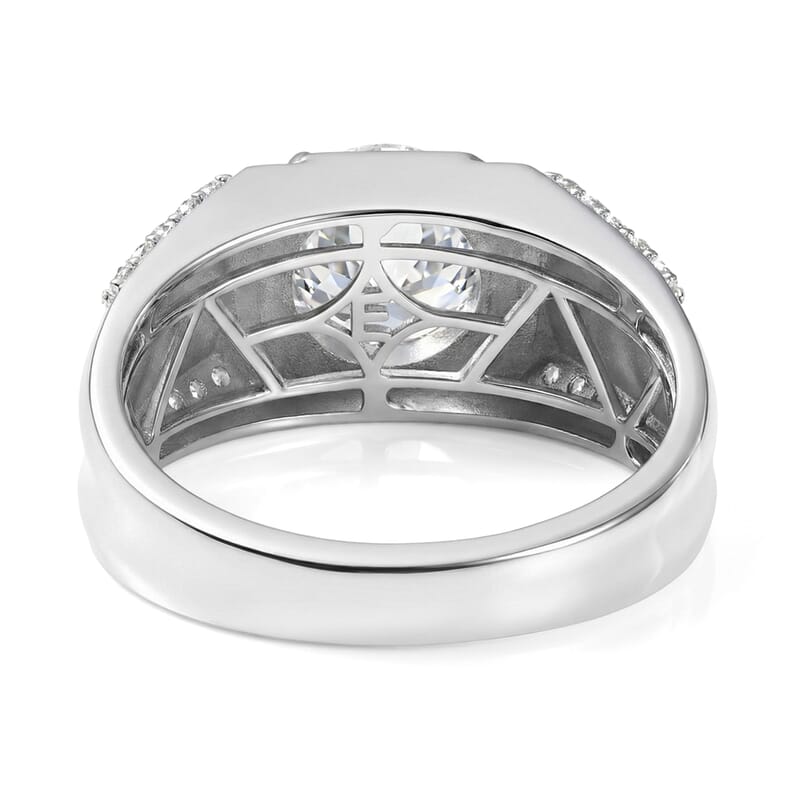 EverTrue White Topaz 3.60 ctw Men's Ring in Platinum Bond (Size 10.0)