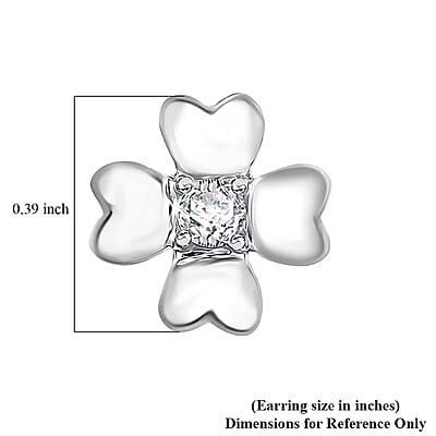 Luxuriant Lab Grown Diamond G-H SI 0.10 ctw Earrings in Rhodium Over Sterling Silver
