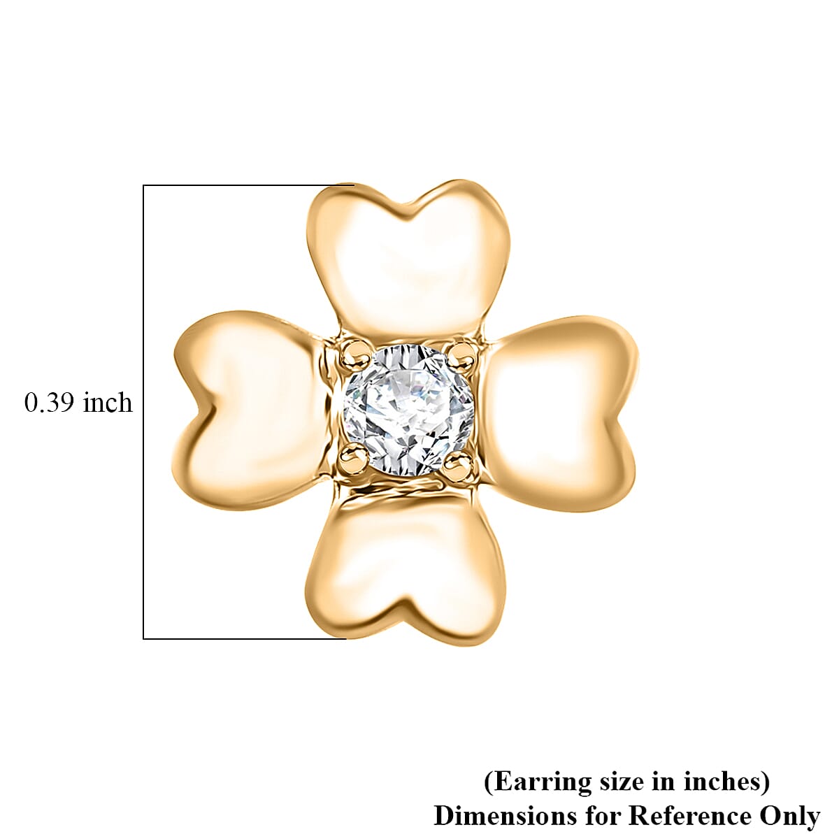 Luxuriant Lab Grown Diamond G-H SI 0.10 ctw Earrings in 18K Vermeil Yellow Gold Over Sterling Silver (Del. in 12-15 Days) image number 4