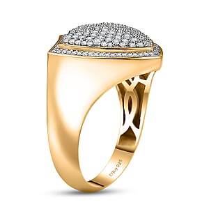 D'Joy Moissanite 1.10 ctw Shield of Brilliance Men's Ring in 18K Vermeil Yellow Gold Over Sterling Silver (Size 11.0)