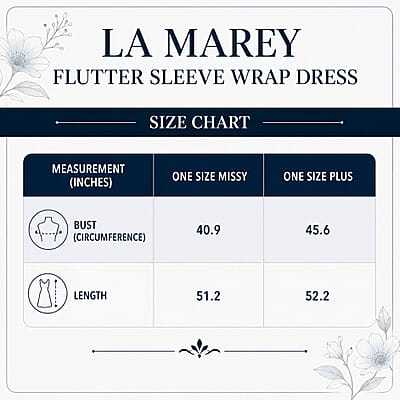 LA Marey Teal Flutter Sleeve Wrap Dress - One Size Missy