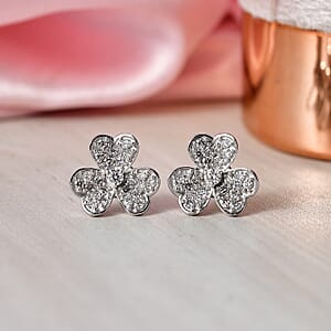 Luxuriant Lab Grown Diamond G-H SI 0.75 ctw Earrings in Rhodium Over Sterling Silver