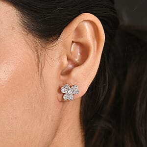 Luxuriant Lab Grown Diamond G-H SI 0.75 ctw Earrings in Rhodium Over Sterling Silver