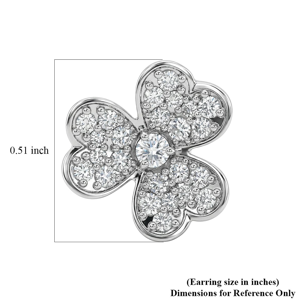 Luxuriant Lab Grown Diamond G-H SI 0.75 ctw Earrings in Rhodium Over Sterling Silver image number 4