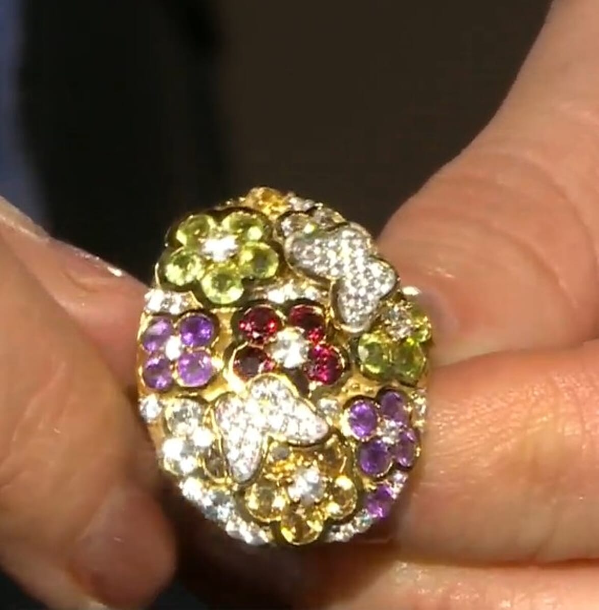 GP Italian Garden Collection Multi Gemstone 5.25 ctw Ring in 18K Vermeil Yellow Gold Over Sterling Silver (Size 10.0) (Del. in 8-10 Days) image number 1